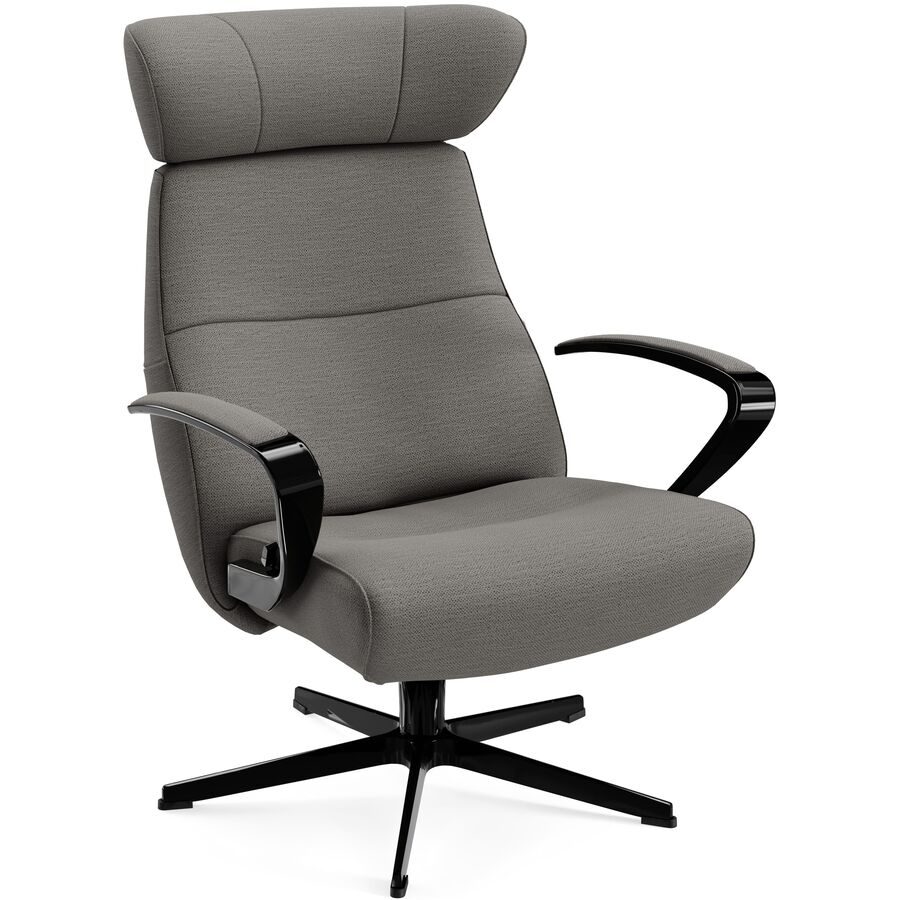 Conform Sessel Enno Grau/Schwarz Stoff/Aluminium 81 cm 163 cm - Farbe: Anthrazit, Schwarz - Material: Stoff, Aluminium - Möbel Konfigurator: