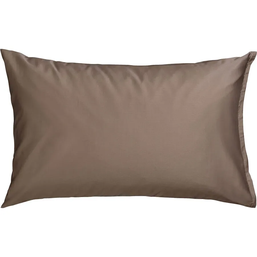 Kissenbezug Kos Braun Satin 65 cm 65 cm - Farbe: taupe - Kissenbezug