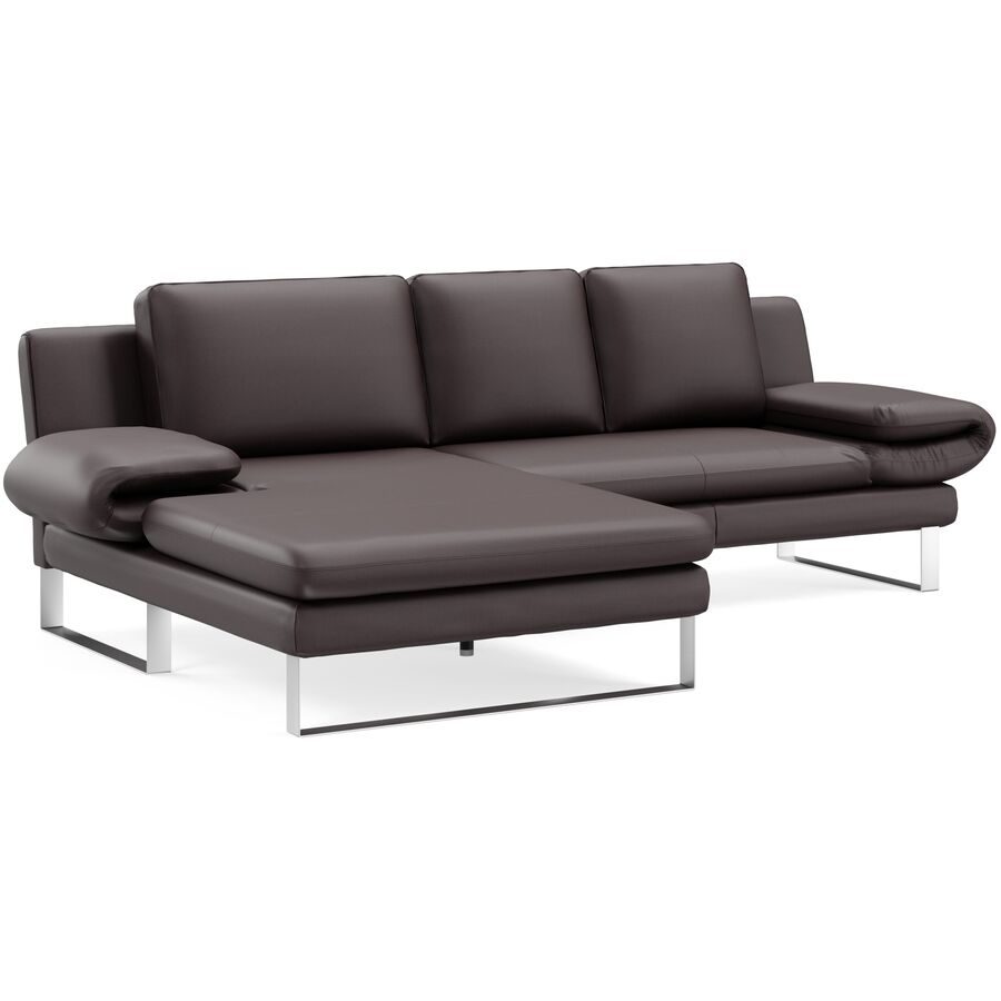 Ecksofa Jarek Braun Leder 321 cm 168 cm - Möbel Konfigurator: Traummöbel individuell zusammenstellen - Ecksofa