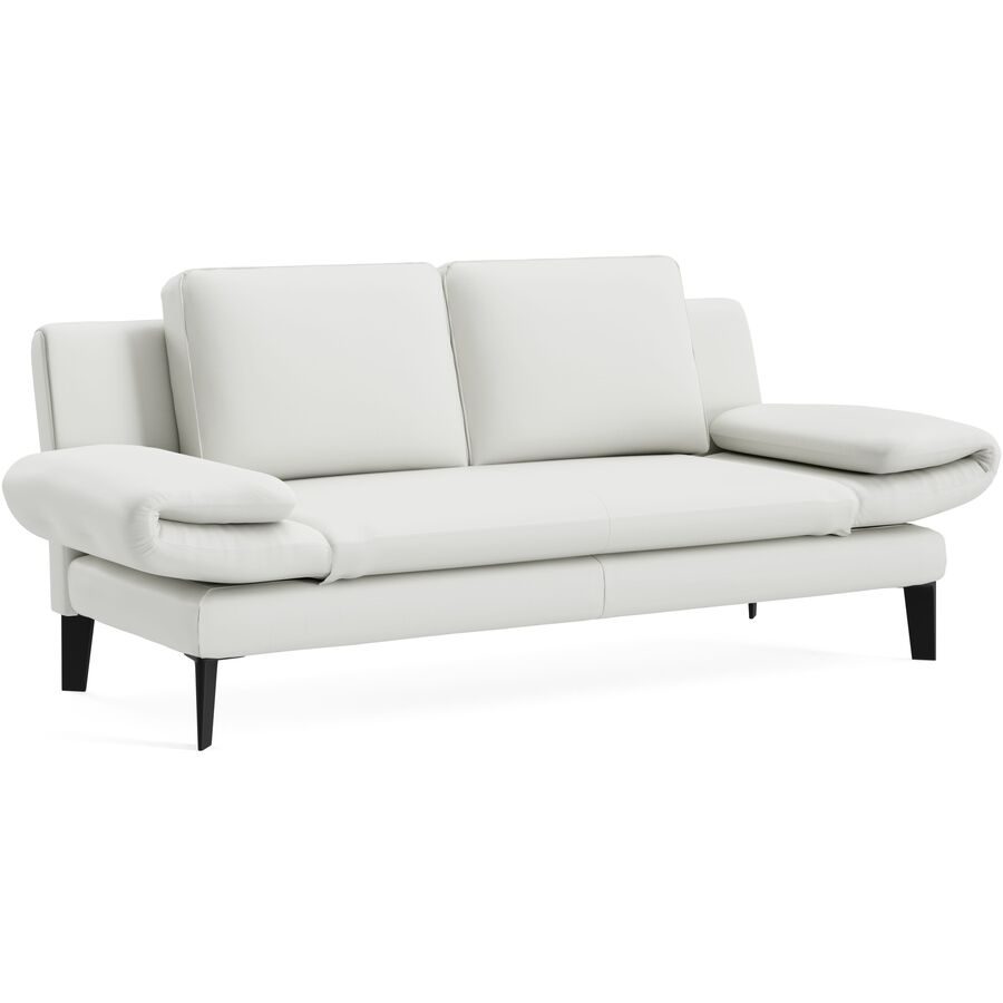 Sofa Jarek Weiss Leder 281 cm 83 cm - Farbe: snow - Möbel Konfigurator: Traummöbel individuell zusammenstellen - Sofa