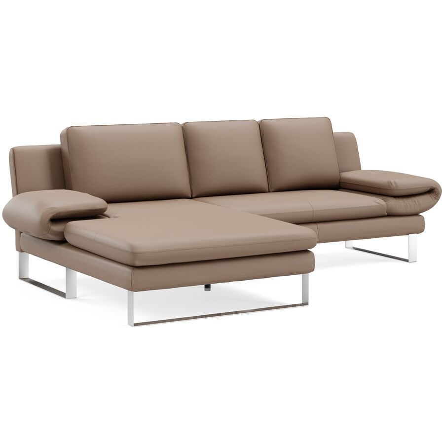 Ecksofa Jarek Grau Leder 321 cm 168 cm - Farbe: stein - Möbel Konfigurator: Traummöbel individuell zusammenstellen - Ecksofa