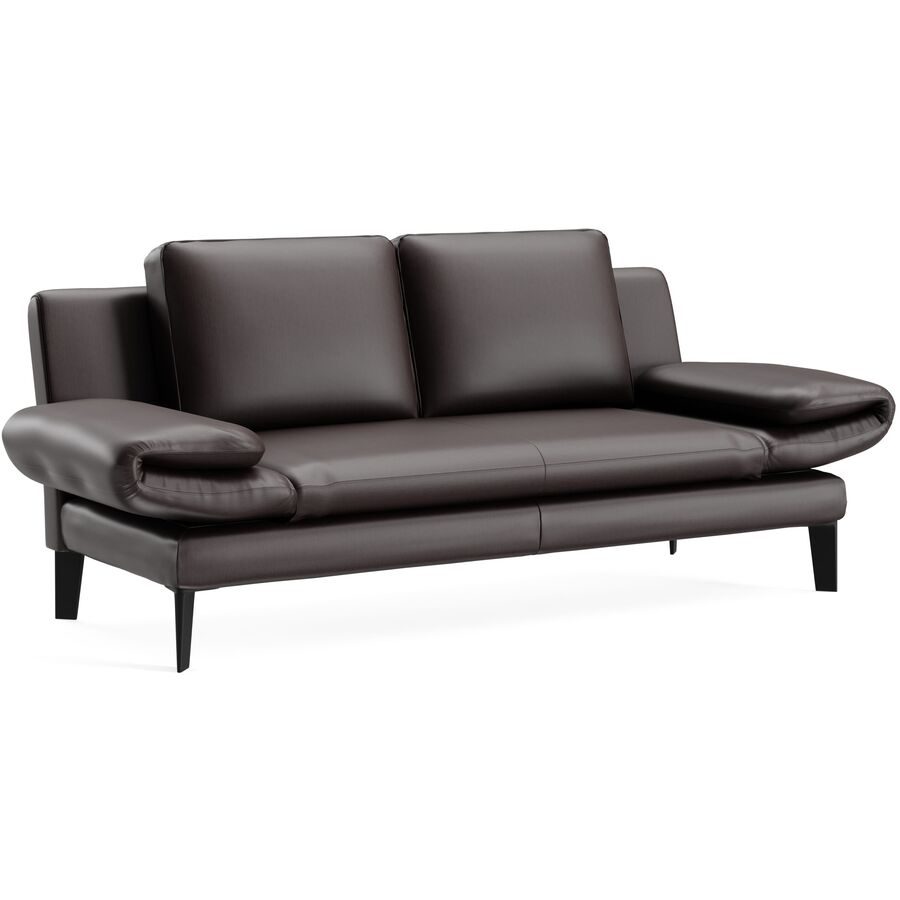 Sofa Jarek Braun Leder 281 cm 83 cm - Farbe: Dunkelbraun - Möbel Konfigurator: Traummöbel individuell zusammenstellen - Sofa