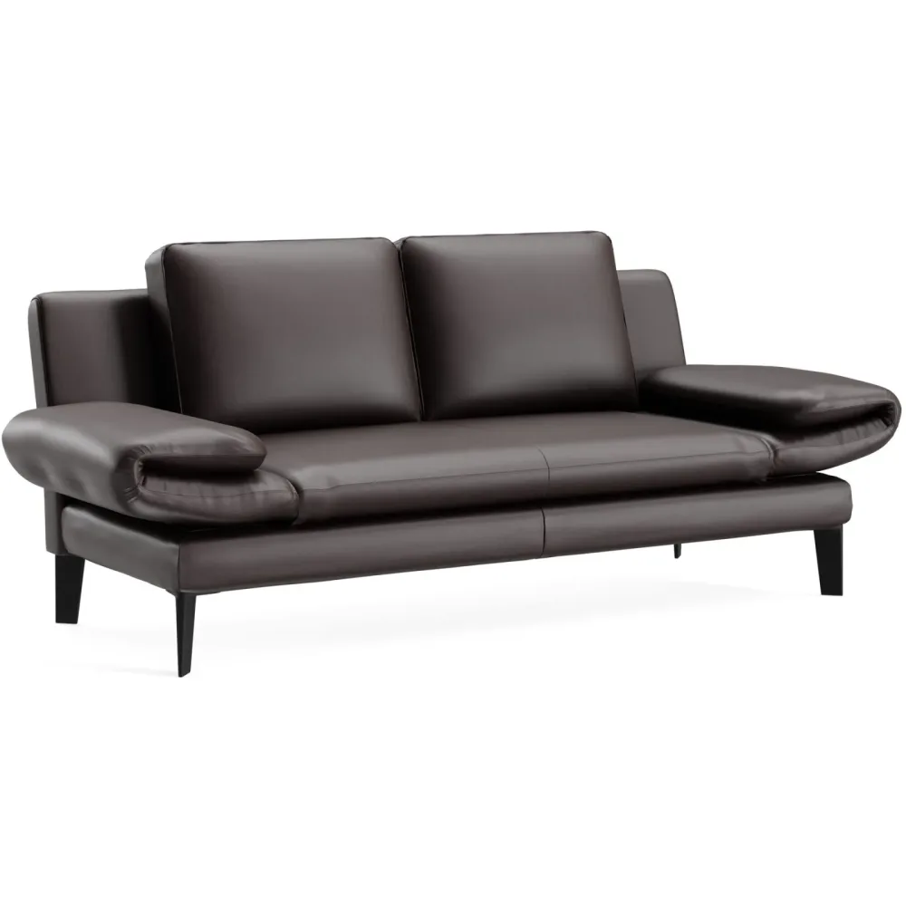 Sofa Jarek Braun Leder 281 cm 83 cm - Farbe: Dunkelbraun - Möbel Konfigurator: Traummöbel individuell zusammenstellen - Sofa