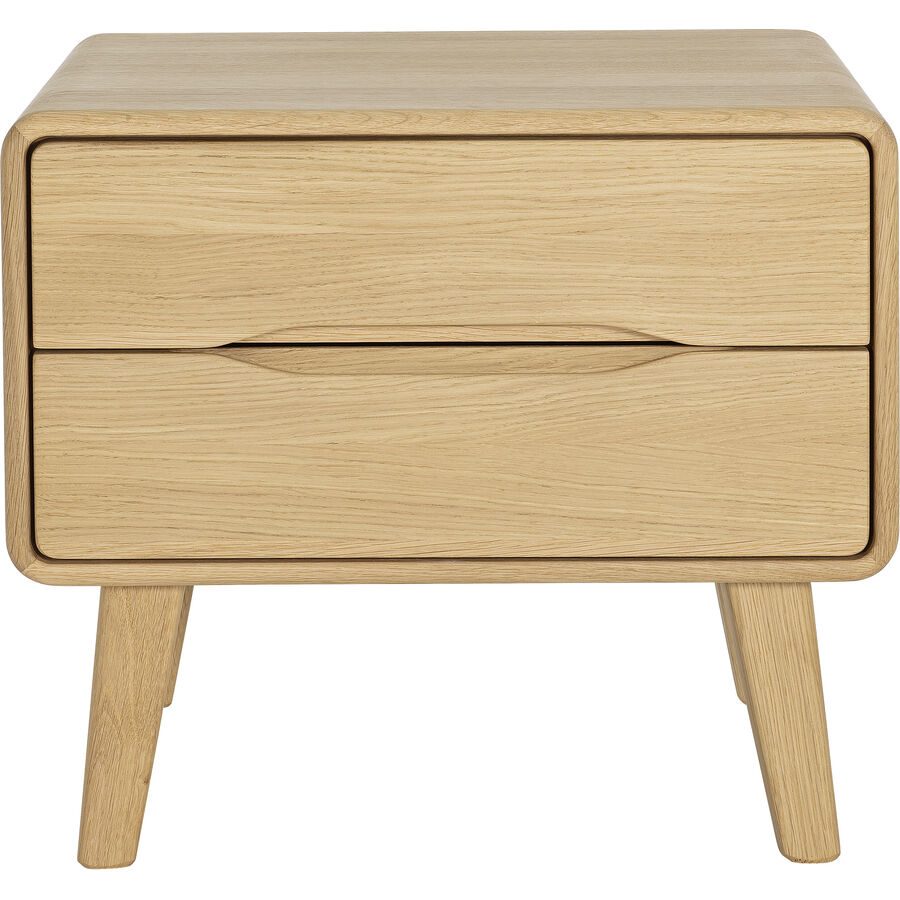 Nachttisch Lund Braun Holz 45 cm - Farbe: eiche - Material: Eiche massiv - Nachttisch