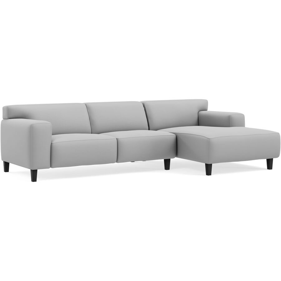 Ecksofa Vada Grau Leder 300 cm 160 cm - Farbe: hellgrau - Möbel Konfigurator: Traummöbel individuell zusammenstellen - Ecksofa