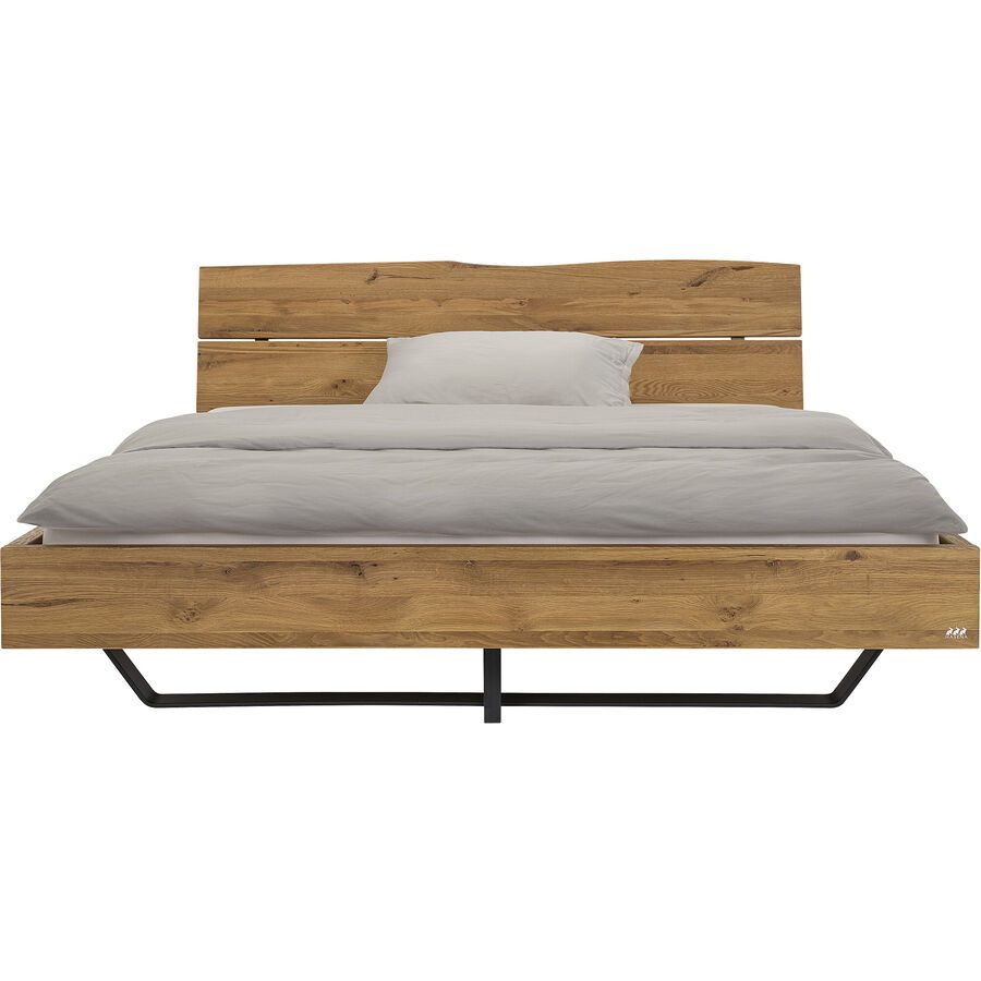 Hasena Bett Oak-Line Wild Braun Holz/Metall 160 x 200 cm - Farbe: eiche - Material: Wildeiche - Möbel Konfigurator: Traummöbel individuell