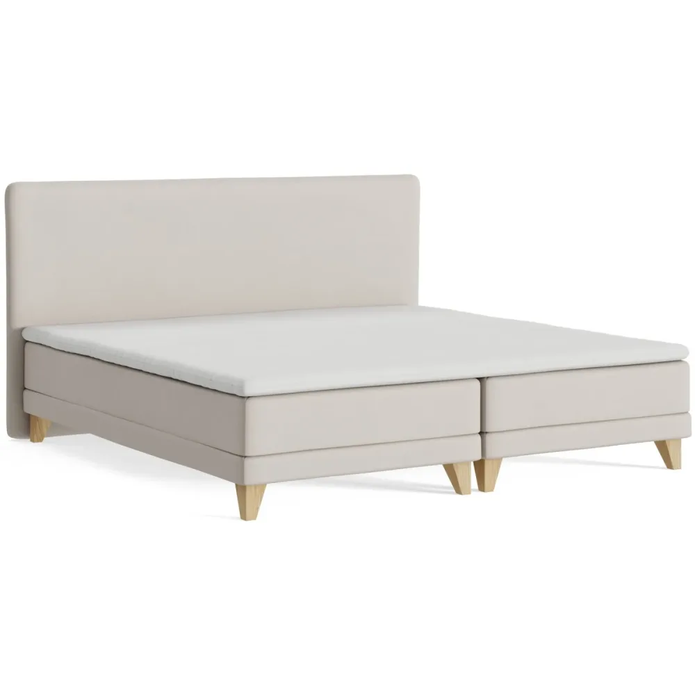Boxspringbett President Beige Stoff 200 x 200 cm - Möbel Konfigurator: Traummöbel individuell zusammenstellen - Boxspringbett