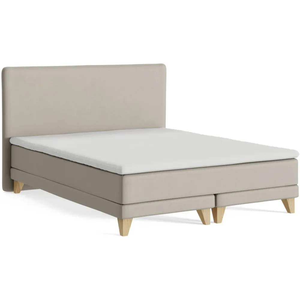 Boxspringbett President Braun/Grau Stoff 160 x 200 cm - Farbe: taupe - Möbel Konfigurator: Traummöbel individuell zusammenstellen - Boxspringbett