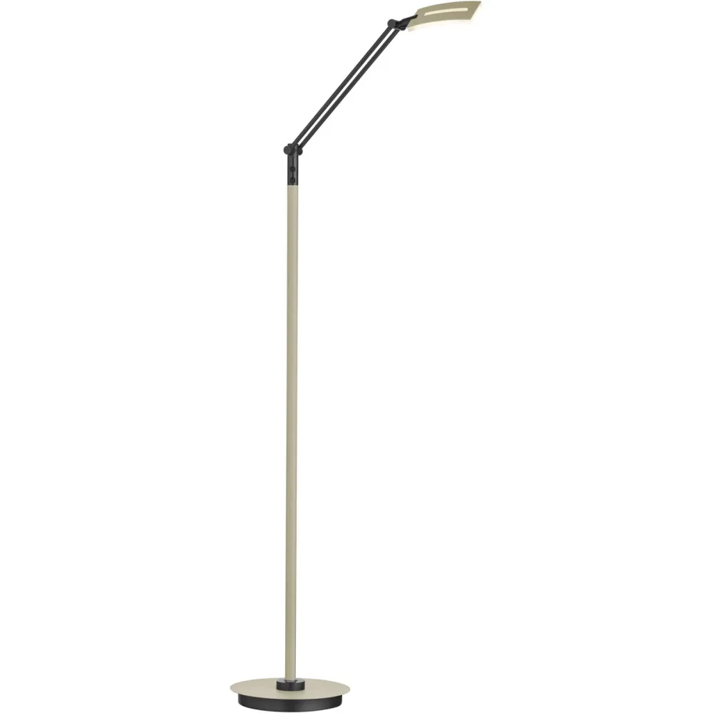 Leselampe Evolo Braun/Grau Eisen 110 cm Neigbar - Farbe: taupe - LED - Lichtfarbe: Extra warmweiss - Kaltes Tagesweiss - Leselampe- LED