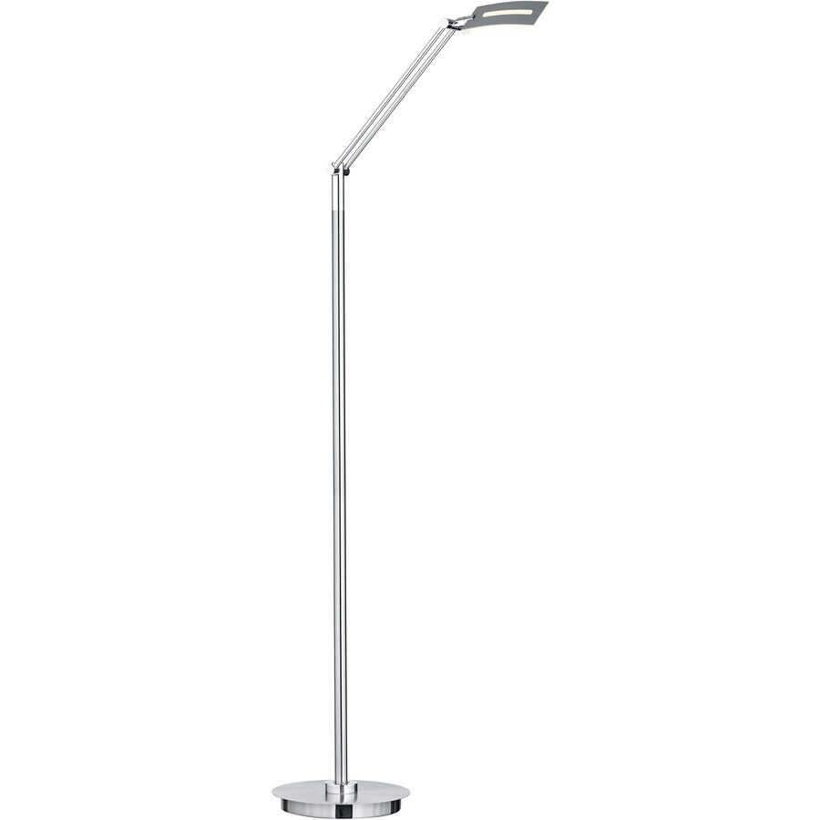 Leselampe Evolo Silber/Grau Eisen 110 cm - Farbe: Nickel matt mit Chrom - LED - Lichtfarbe: Extra warmweiss - Kaltes Tagesweiss - Leselampe- LED