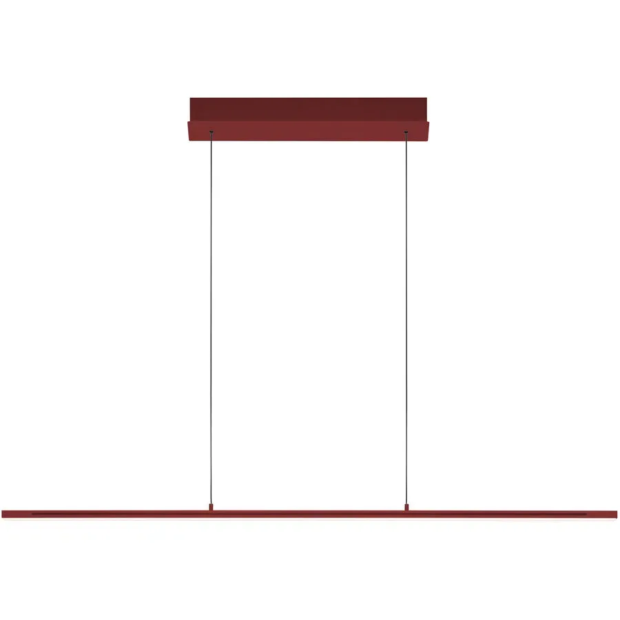 Pendellampe Queens 2.0 Rot Eisen 121 cm 150 cm Höhenverstellbar (manuell) - Farbe: Indischrot - LED - Lichtfarbe: Extra warmweiss - Kaltes Tagesweiss
