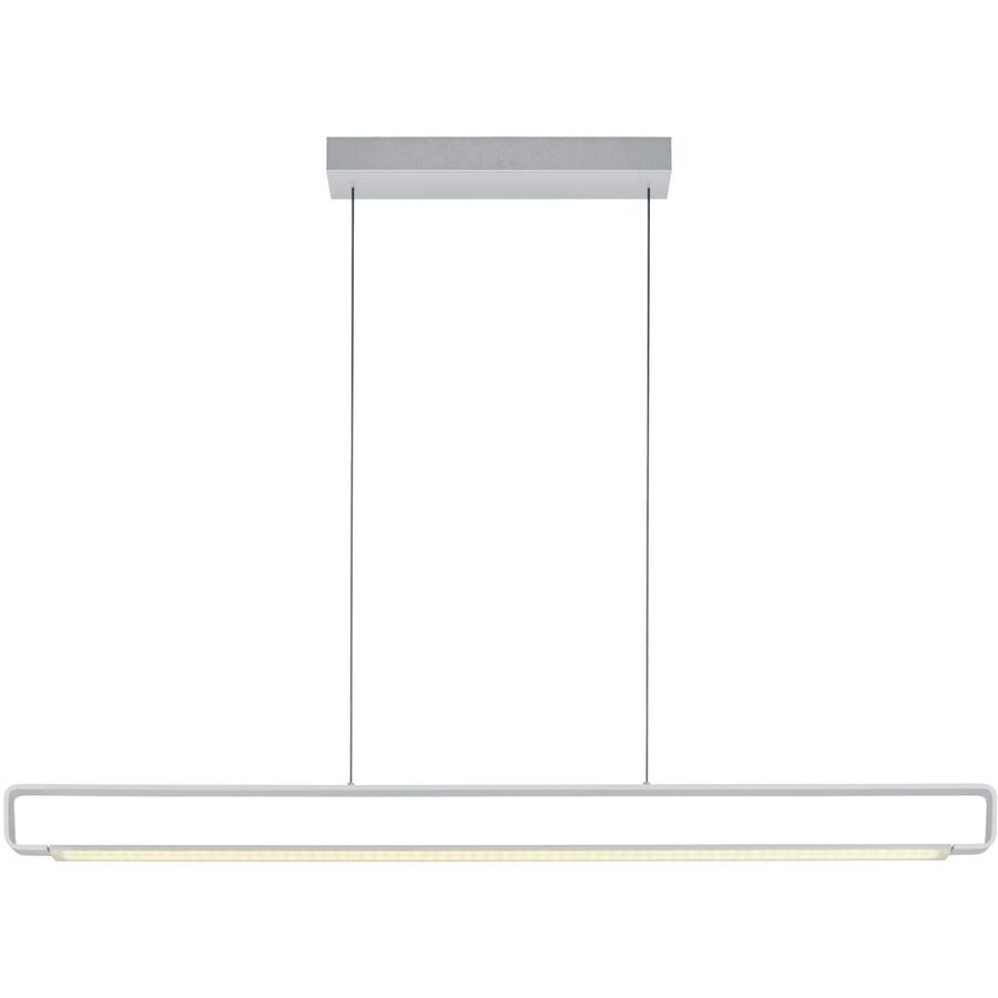 Pendellampe Box Silber Eisen 120 cm 150 cm - Farbe: Aluminium eloxiert - LED - Lichtfarbe: Extra warmweiss - Pendellampe- LED Energiesparlampe