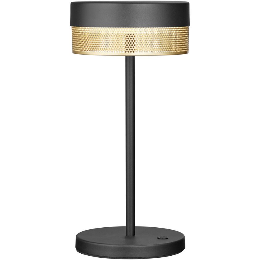Tischlampe Mesh Schwarz/Gold Eisen 30 cm - LED - Lichtfarbe: Extra warmweiss - Tischlampe- LED Energiesparlampe