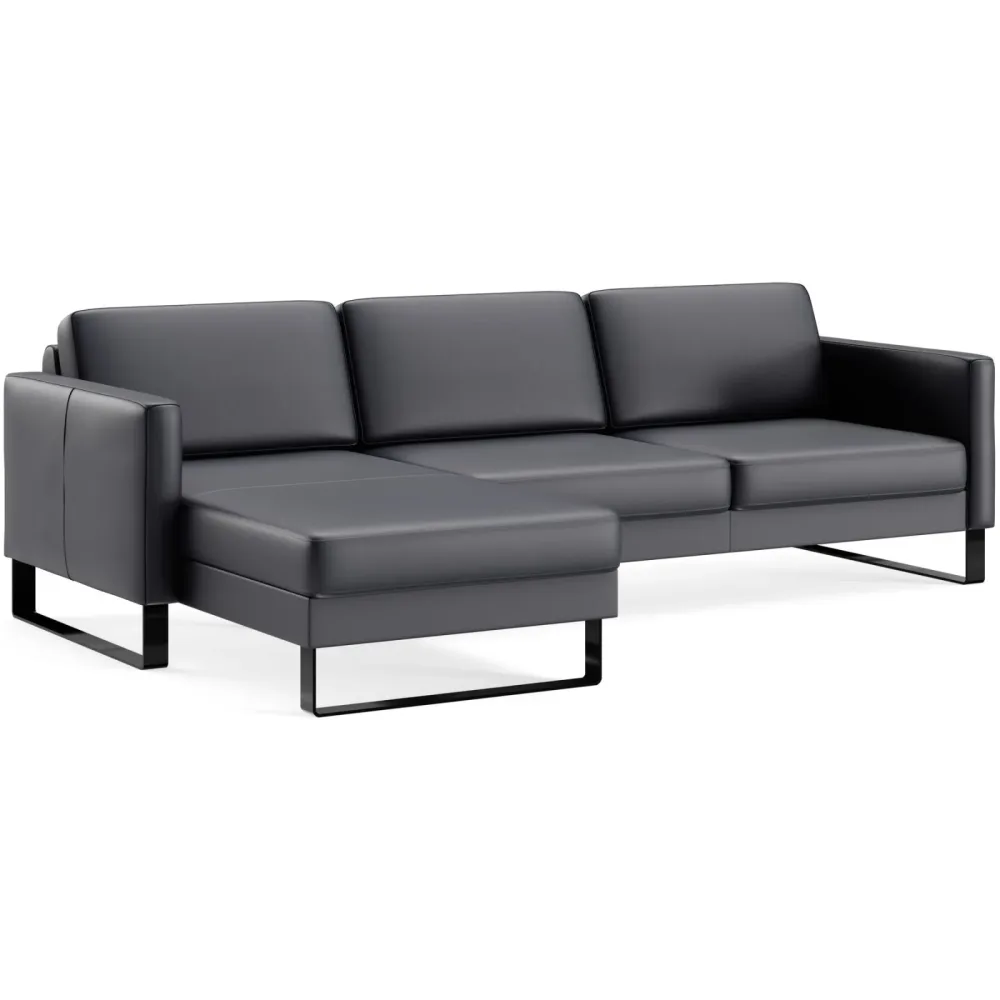 Ecksofa Devin Blau Leder 247 cm 157 cm - Farbe: pazifik - Möbel Konfigurator: Traummöbel individuell zusammenstellen - Ecksofa