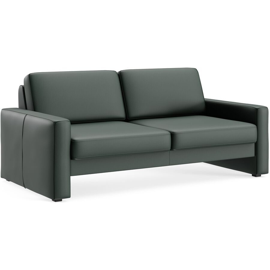 Sofa Devin Grün Leder 180 cm 90 cm - Farbe: dunkelgrün - Möbel Konfigurator: Traummöbel individuell zusammenstellen - Sofa