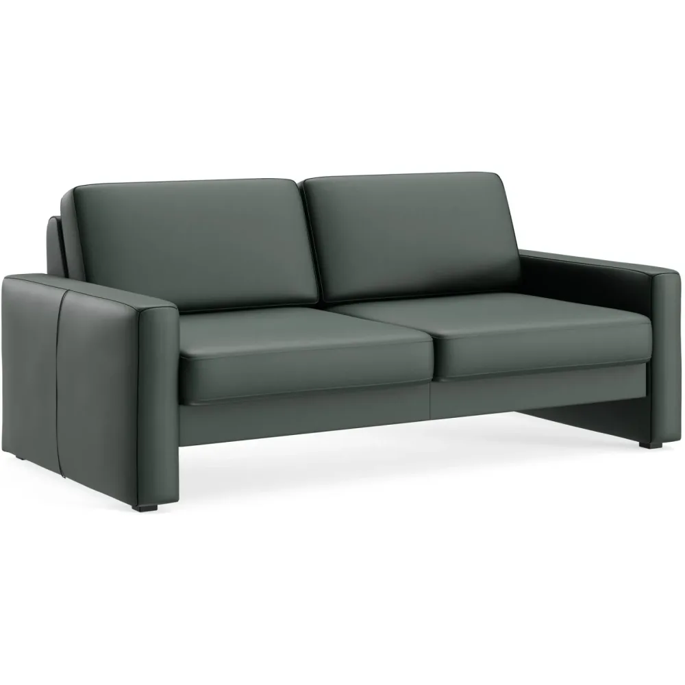 Sofa Devin Grün Leder 180 cm 90 cm - Farbe: dunkelgrün - Möbel Konfigurator: Traummöbel individuell zusammenstellen - Sofa