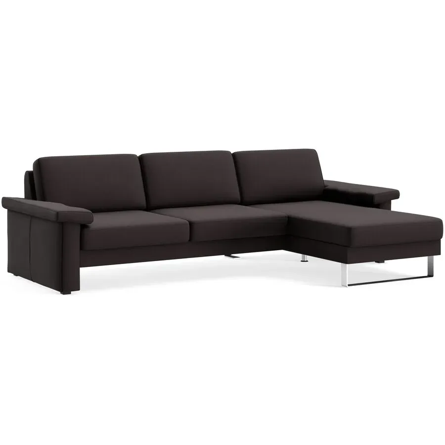 Ecksofa Devin Braun Stoff 267 cm 157 cm - Farbe: schokobraun - Möbel Konfigurator: Traummöbel individuell zusammenstellen - Ecksofa