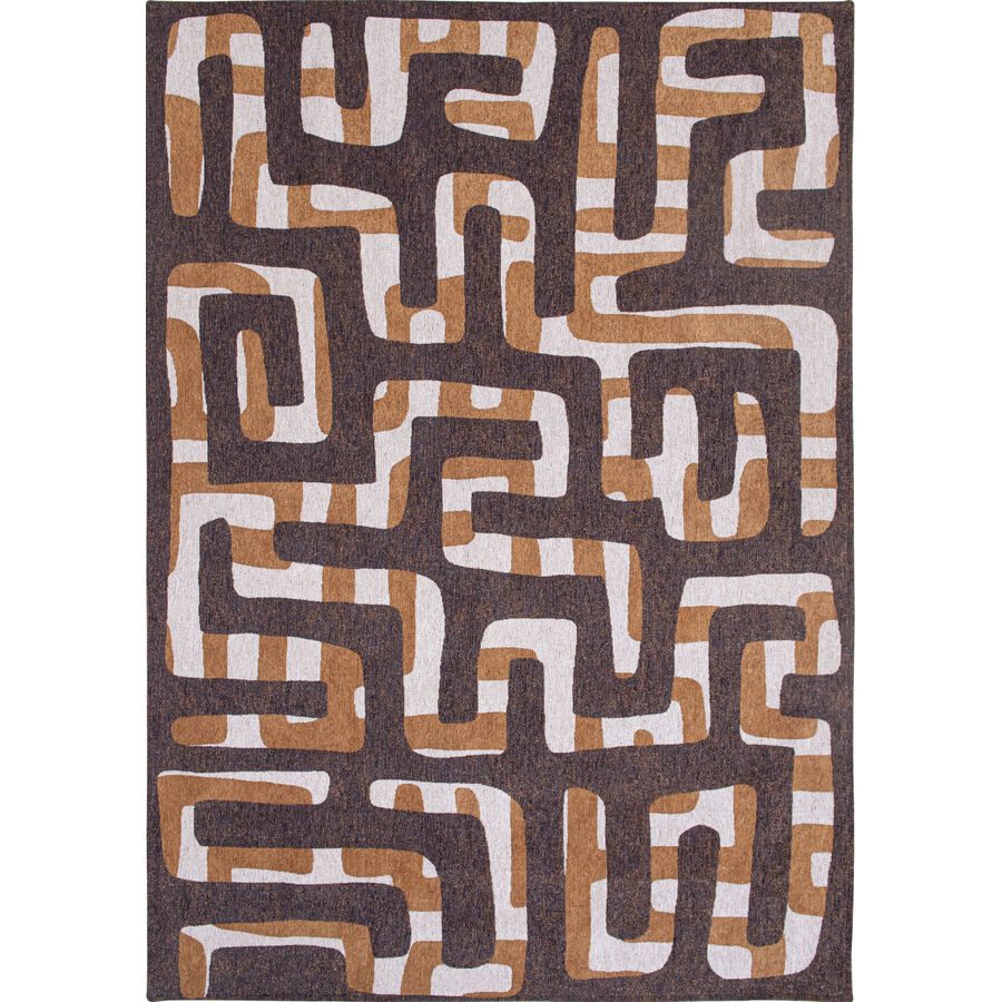 Teppich Kuba Braun/Weiss Polyester 240 cm 340 cm - Farbe: Dunkelbraun, Hellbraun, Creme - Teppich