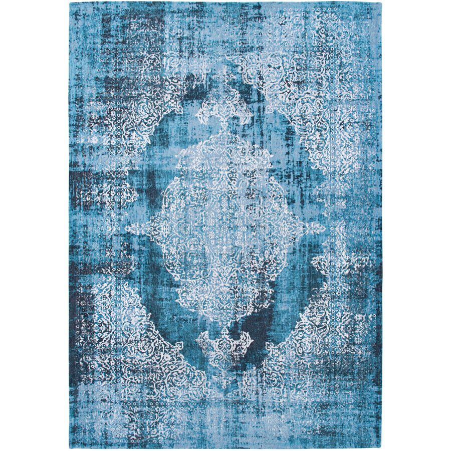 Teppich Kirman Blau/Weiss Polyester 170 cm 240 cm - Farbe: Dunkelblau, Hellblau, Weiss - Teppich
