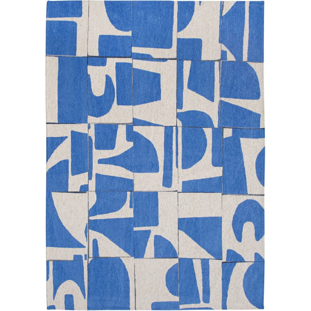 Teppich Papercut Blau/Beige Polyester 240 cm 340 cm - Farbe: multicolor - Teppich