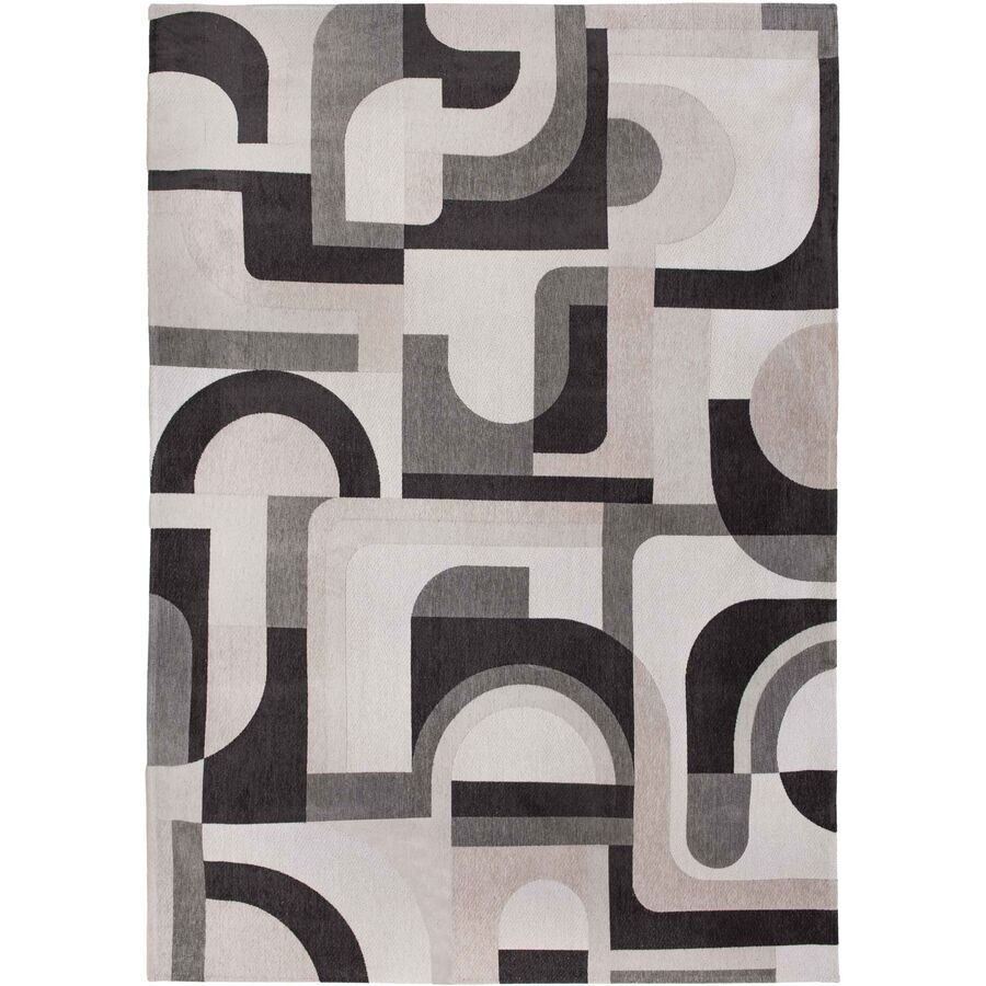 Teppich Module Mehrfarbig Polyester 140 cm 200 cm - Farbe: Beige/Multicolor - Teppich