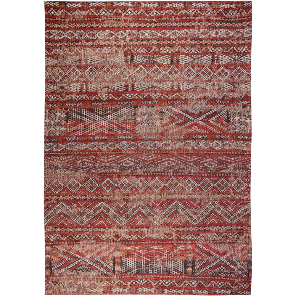 Teppich Kilim Rugs Rot/Beige Polyester 140 cm 200 cm - Farbe: rot, beige - Teppich