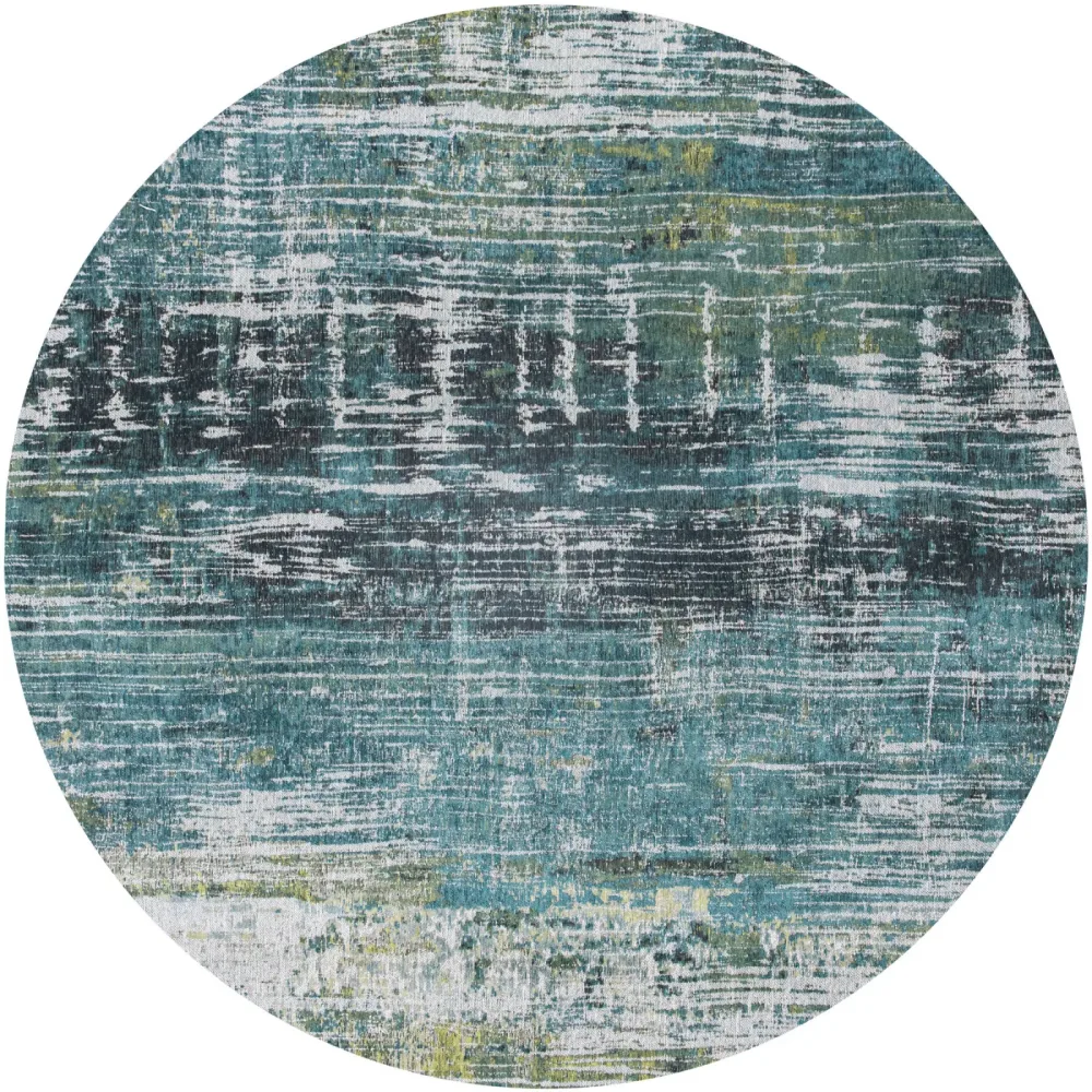 Teppich Streaks Blau/Grün Polyester 140 cm 140 cm - Farbe: multicolor - Teppich