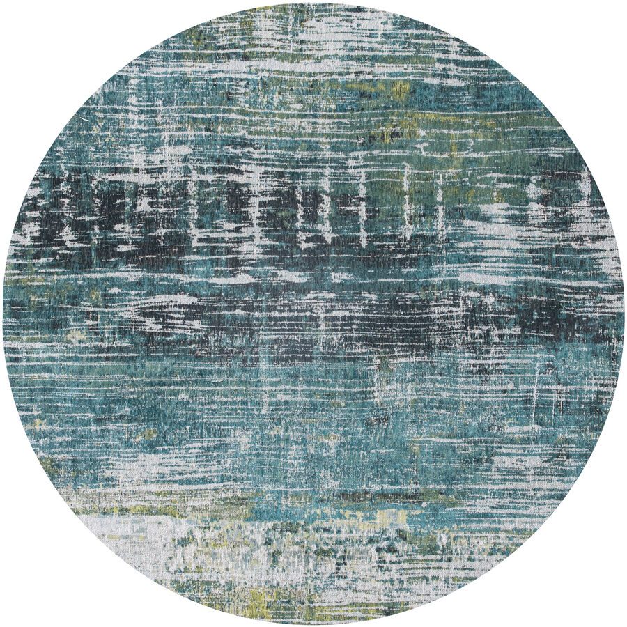 Teppich Streaks Blau/Grün/Grau Polyester 240 cm 240 cm - Farbe: multicolor - Teppich