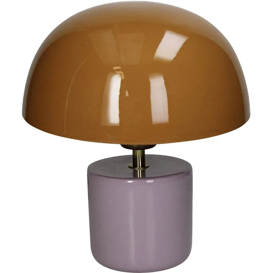 Tischlampe Natural & Feminine Glamour Lila/Braun Metall 23 cm 24 cm - Farbe: violett, braun - Tischlampe