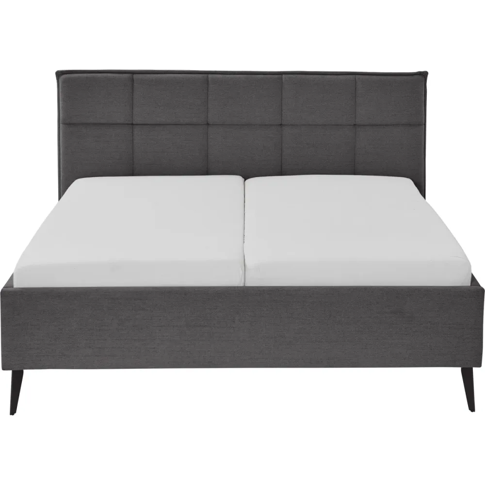 Bett Palle Grau/Schwarz Stoff/Metall 160 x 200 cm - Farbe: Anthrazit, Schwarz - Material: Stoff, Metall - Bett