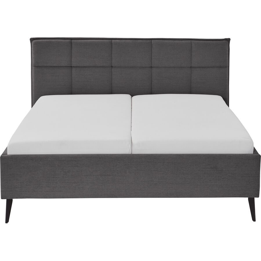 Bett Palle Grau/Schwarz Stoff/Metall 160 x 200 cm - Farbe: Anthrazit, Schwarz - Material: Stoff, Metall - Bett