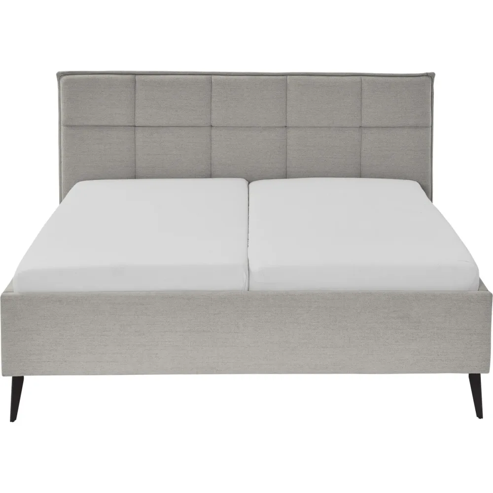 Bett Palle Grau/Schwarz Stoff/Metall 180 x 200 cm - Farbe: hellgrau - Material: Stoff, Metall - Bett