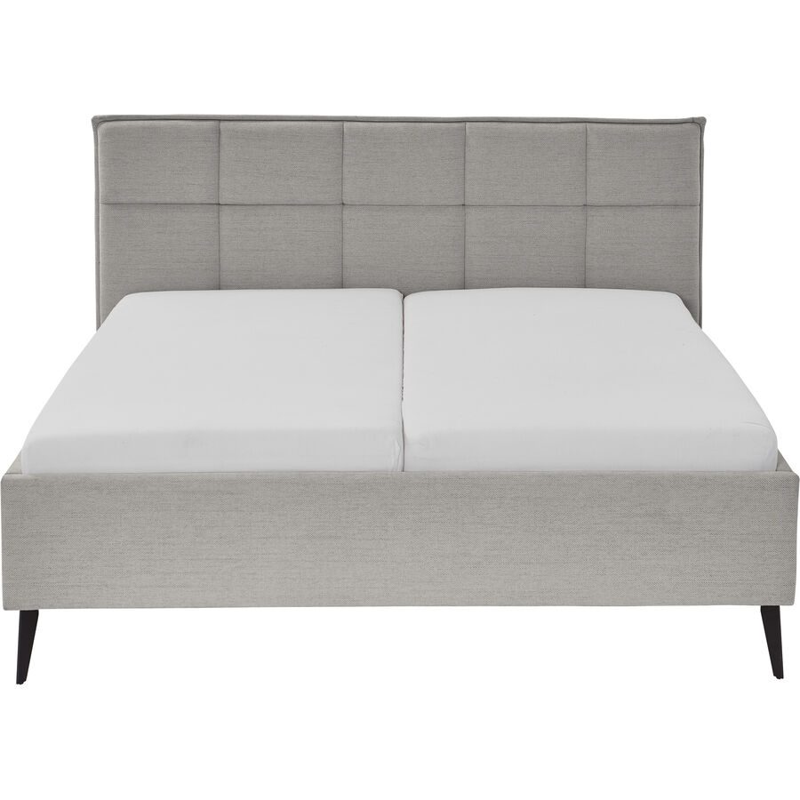 Bett Palle Grau/Schwarz Stoff/Metall 180 x 200 cm - Farbe: hellgrau - Material: Stoff, Metall - Bett
