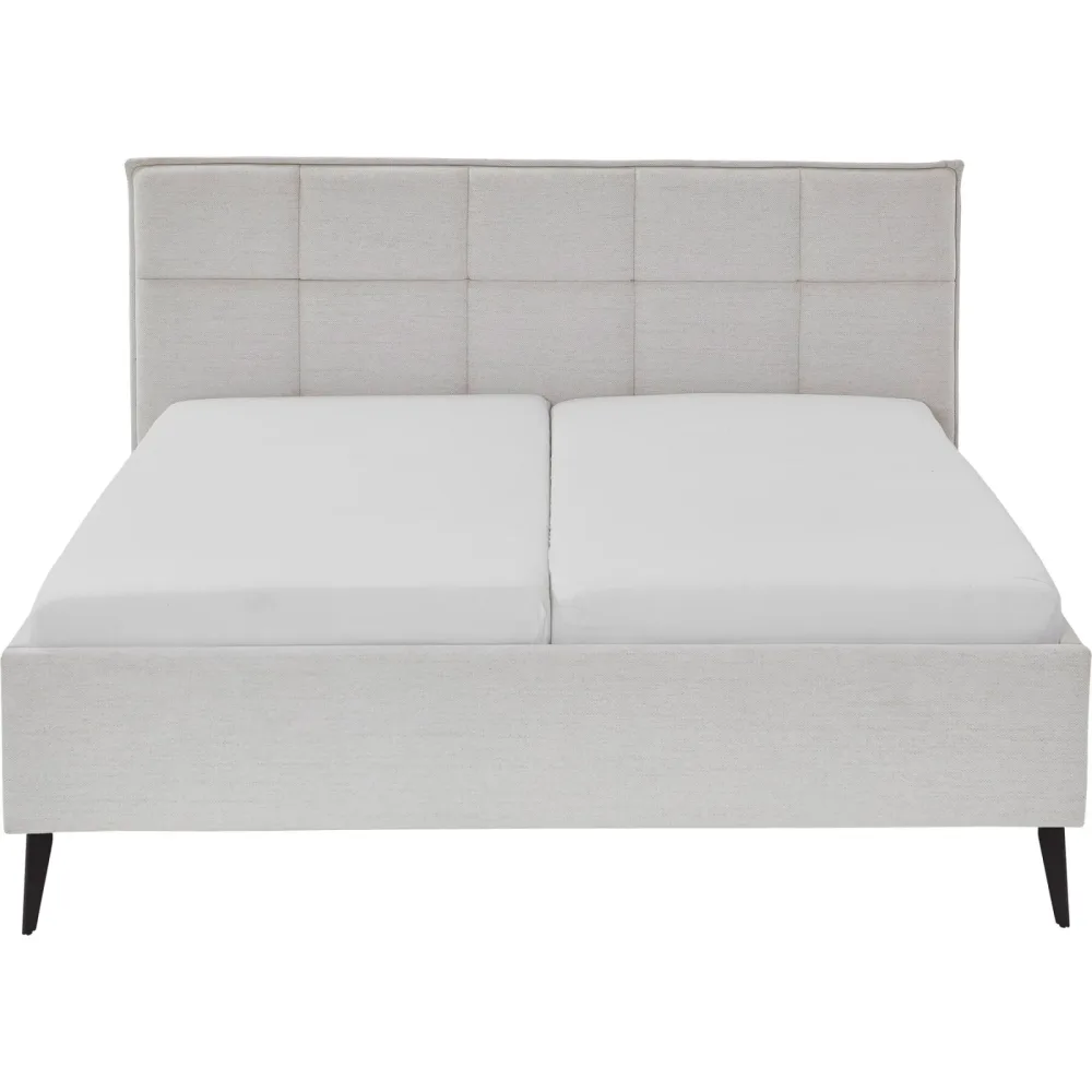Bett Palle Beige/Schwarz Stoff/Metall 180 x 200 cm - Farbe: Beige, Schwarz - Material: Stoff, Metall - Bett