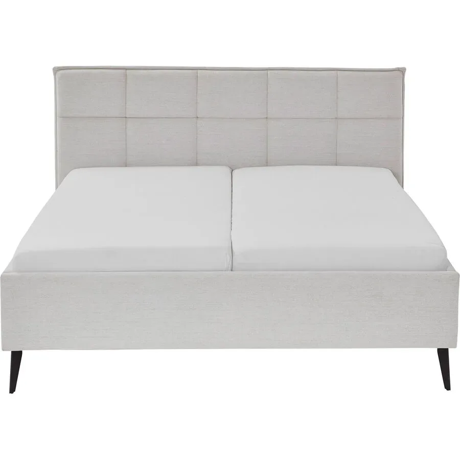 Bett Palle Beige/Schwarz Stoff/Metall 160 x 200 cm - Farbe: Beige, Schwarz - Material: Stoff, Metall - Bett