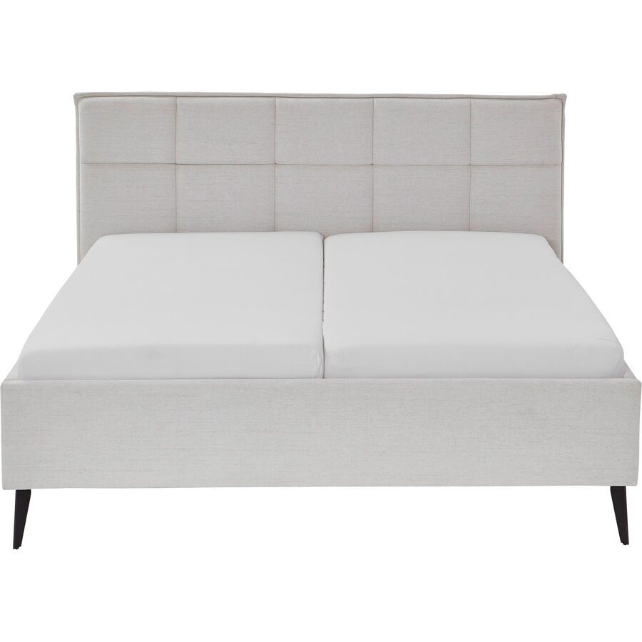 Bett Palle Beige/Schwarz Stoff/Metall 160 x 200 cm - Farbe: Beige, Schwarz - Material: Stoff, Metall - Bett