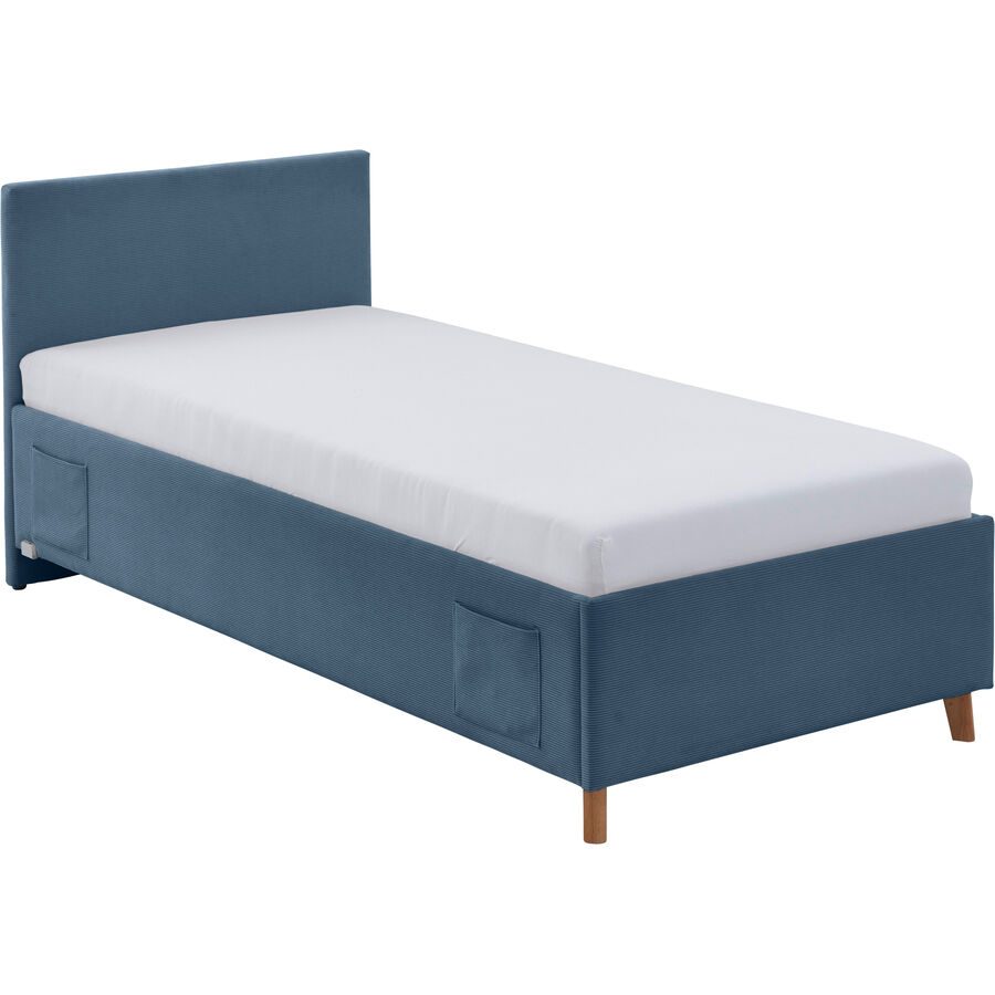 Kinderbett Kobi Blau Stoff 140 x 200 cm - Farbe: ocean - Kinderbett