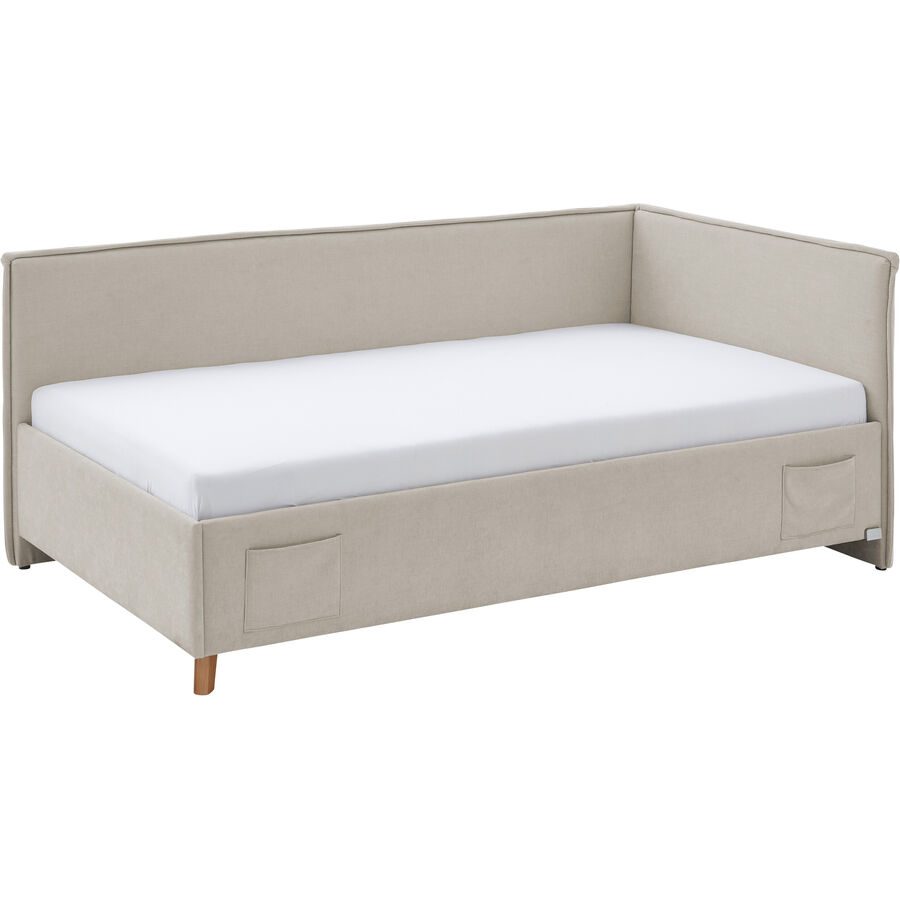Kinderbett Falia Beige Stoff/Holz 90 x 200 cm - Material: Stoff, Holz - Kinderbett