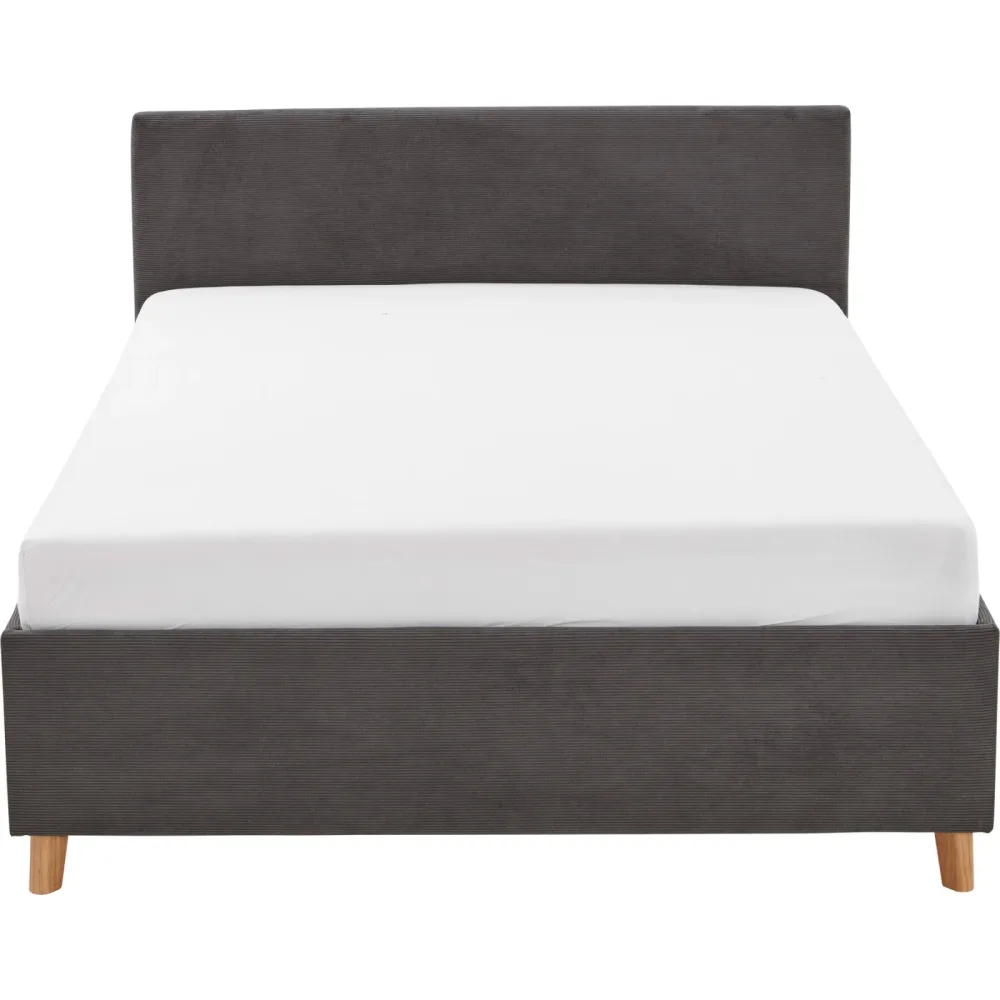 Kinderbett Kobi Grau Stoff/Holz 120 x 200 cm - Farbe: anthrazit - Material: Stoff, Holz - Kinderbett