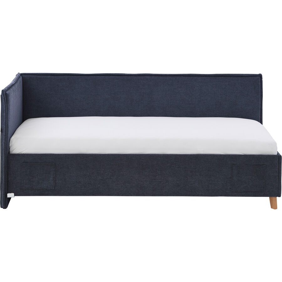 Kinderbett Falia Blau Stoff/Holz 90 x 200 cm - Farbe: Dunkelblau - Material: Stoff, Holz - Kinderbett