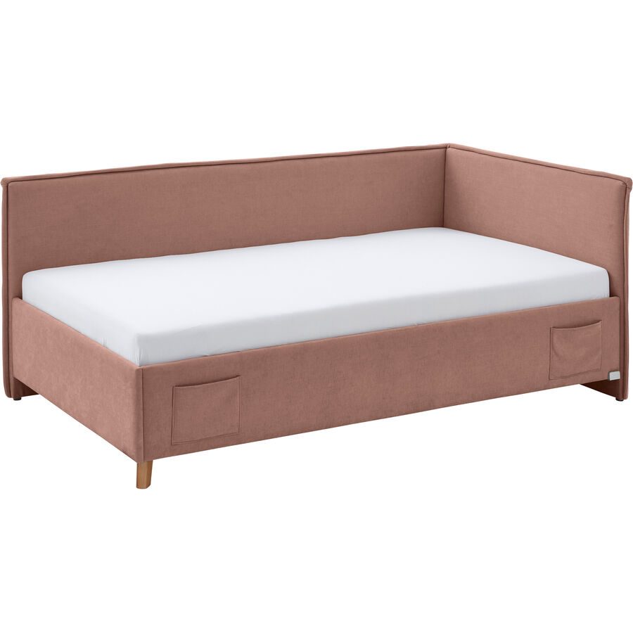 Kinderbett Falia Rosa Stoff/Holz 120 x 200 cm - Farbe: rose - Material: Stoff, Holz - Kinderbett