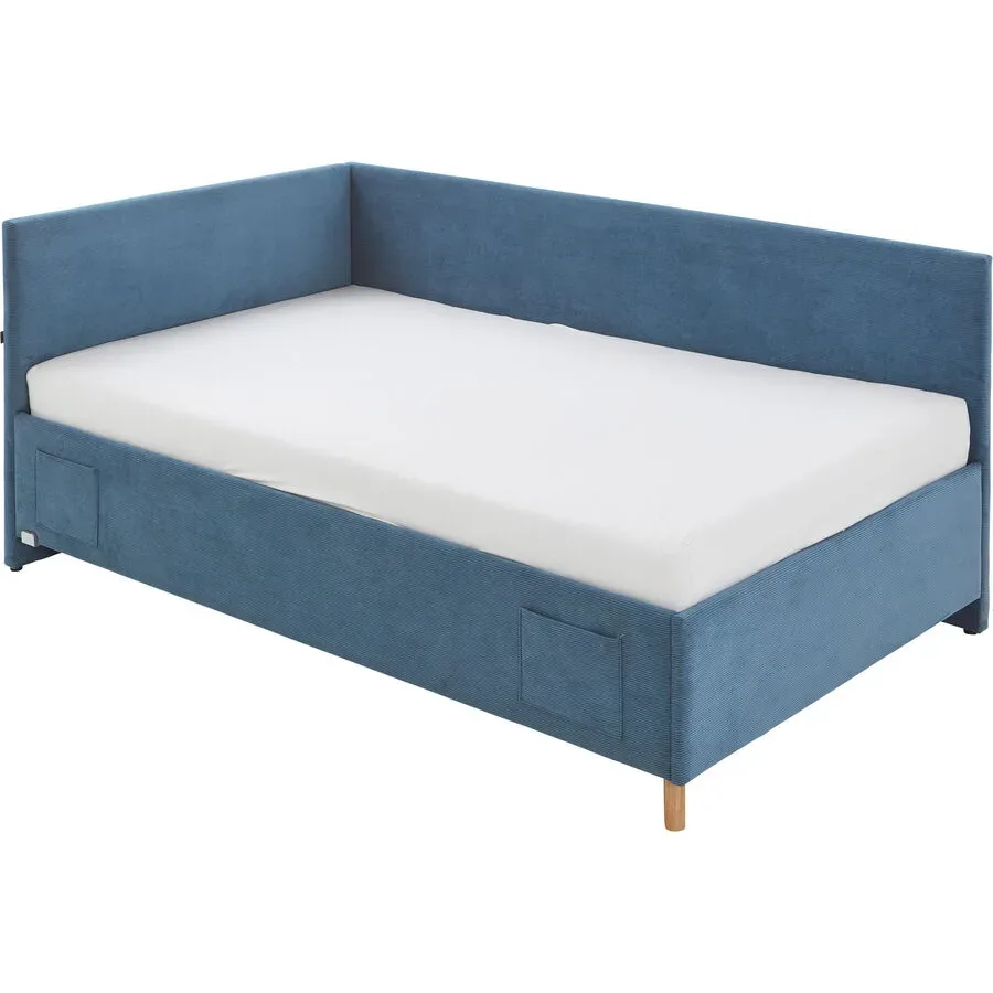 Kinderbett Kobi Blau Stoff 140 x 200 cm - Farbe: ocean - Kinderbett