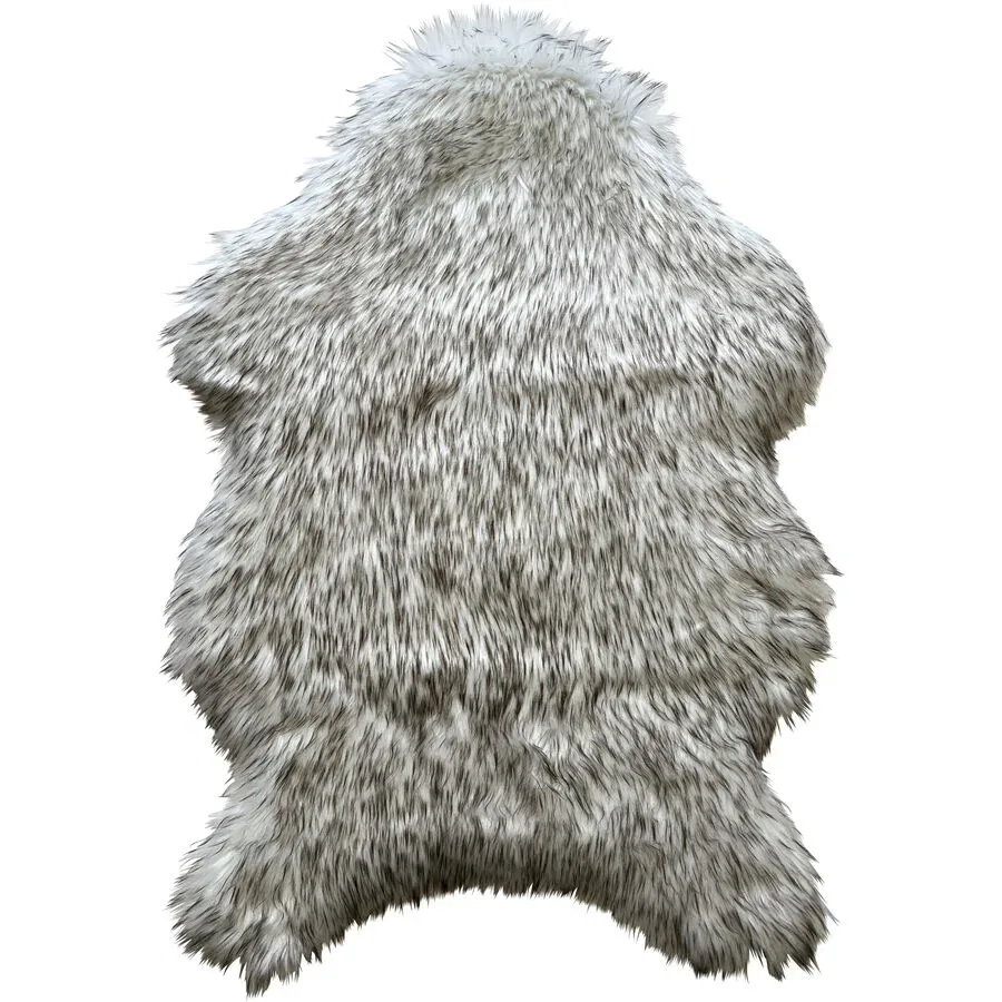 Fell Alvina Grau Polyester/Kunststoff 90 cm - Farbe: melange - Material: Acryl/Polyester - Fell