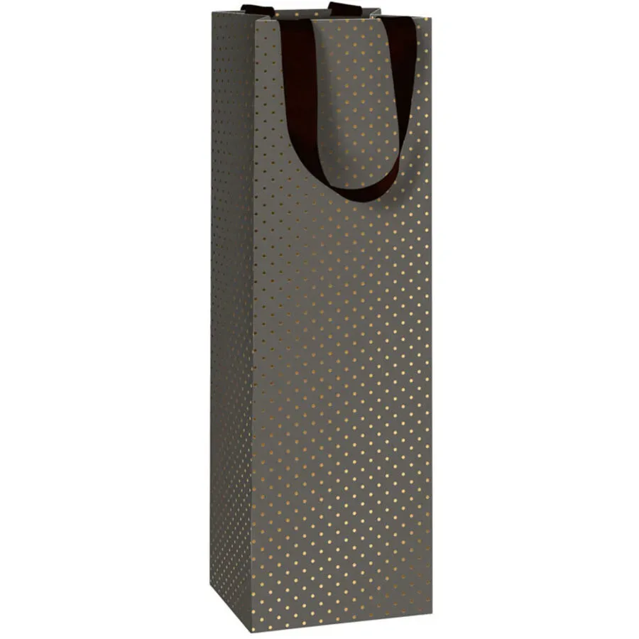 Flaschentasche Office Schwarz Papier 11 cm 36 cm - Flaschentasche
