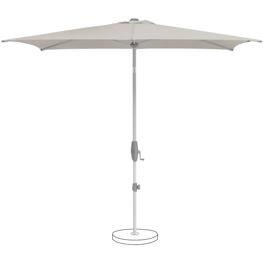 Suncomfort BY GLATZ Sonnenschirm Shell-Turn hellgrau Polyester B 250 T 200 cm - Sonnenschirm