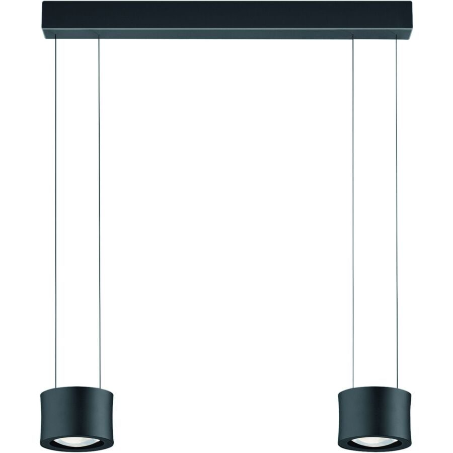 Designer-Pendellampe Bankamp Impulse Schwarz 2-flammig vertical flex - LED - Lichtfarbe: Extra warmweiss - Material: Glas/Stahl/Aluminium -