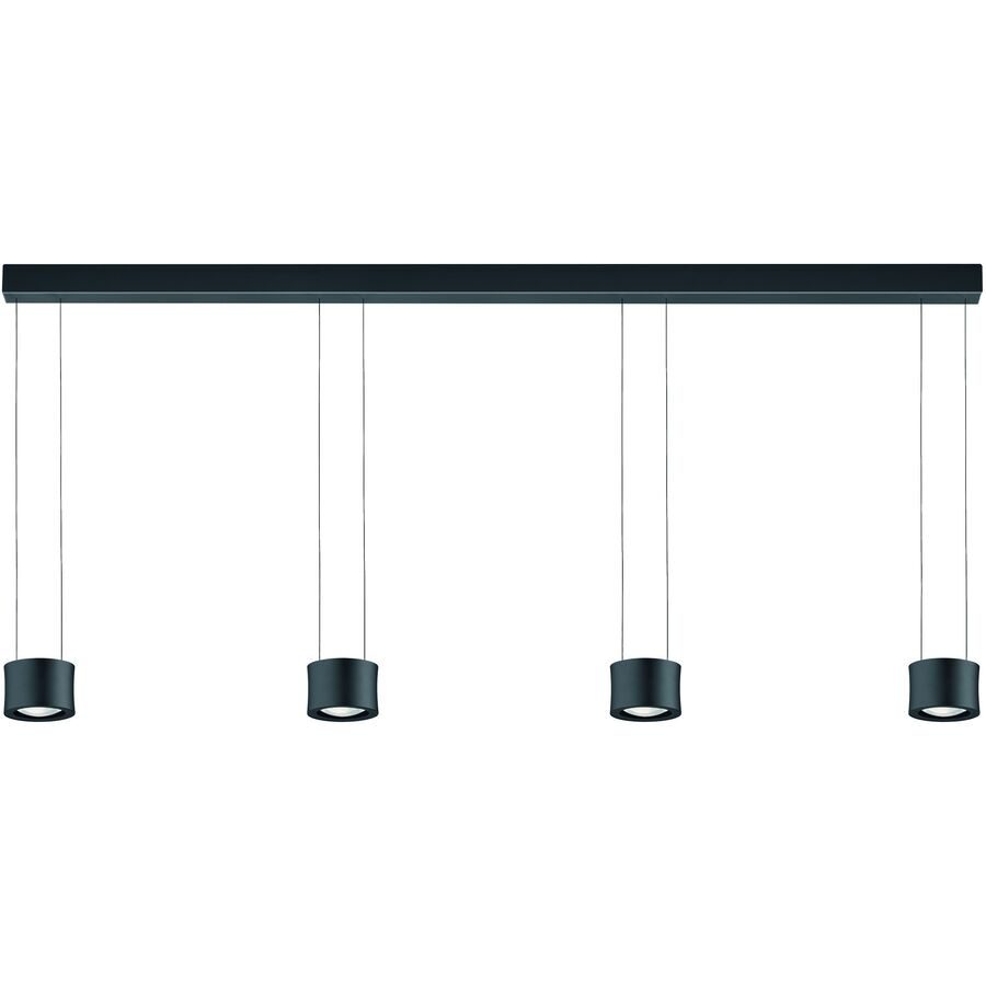 Designer-Pendellampe Bankamp Impulse Schwarz 4-flammig vertical flex - LED - Lichtfarbe: Extra warmweiss - Material: Glas/Stahl/Aluminium -