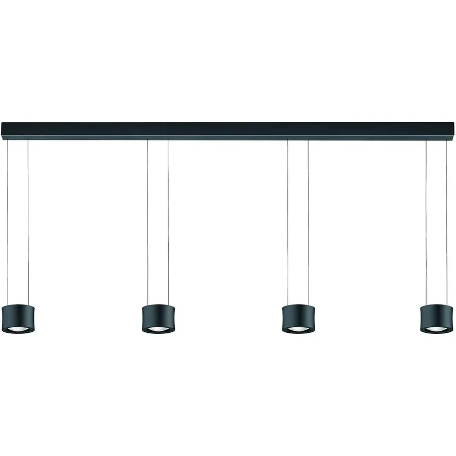 Designer-Pendellampe Bankamp Impulse Schwarz 4-flammig vertical flex - LED - Lichtfarbe: Extra warmweiss - Material: Glas/Stahl/Aluminium -