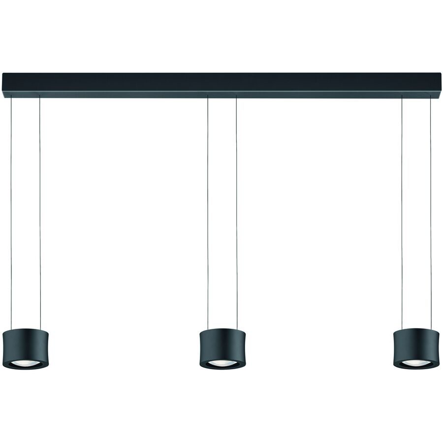 Designer-Pendellampe Bankamp Impulse Schwarz 3-flammig vertical flex - LED - Lichtfarbe: Extra warmweiss - Material: Glas/Stahl/Aluminium -