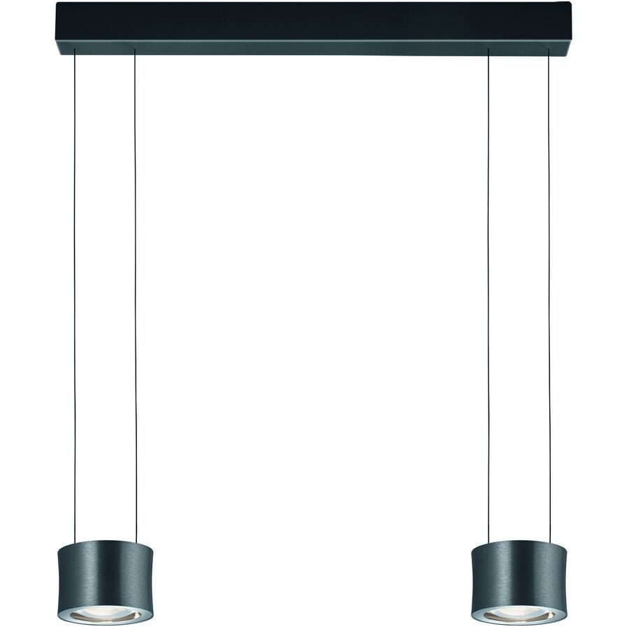 Designer-Pendellampe Bankamp Impulse anthrazit 2-flammig vertical flex - Farbe: anthrazit eloxiert - LED - Lichtfarbe: Extra warmweiss - Material: